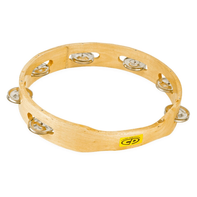 Latin Percussion – CP389 – CP Single Row Tambourine – Wood – 10 inch