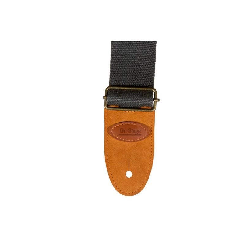 On-Stage GSA30GR Cotton 2 in. Guitar Strap – Grey