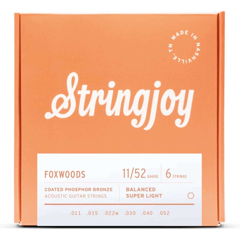 Stringjoy Foxwoods | Super Light Gauge (11-52) Coated Phosphor Bronze Acoustic Guitar Strings