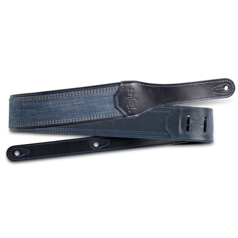 Taylor 4300-25 Blue Denim Leather 2.5 in. Guitar Strap – Navy Edge