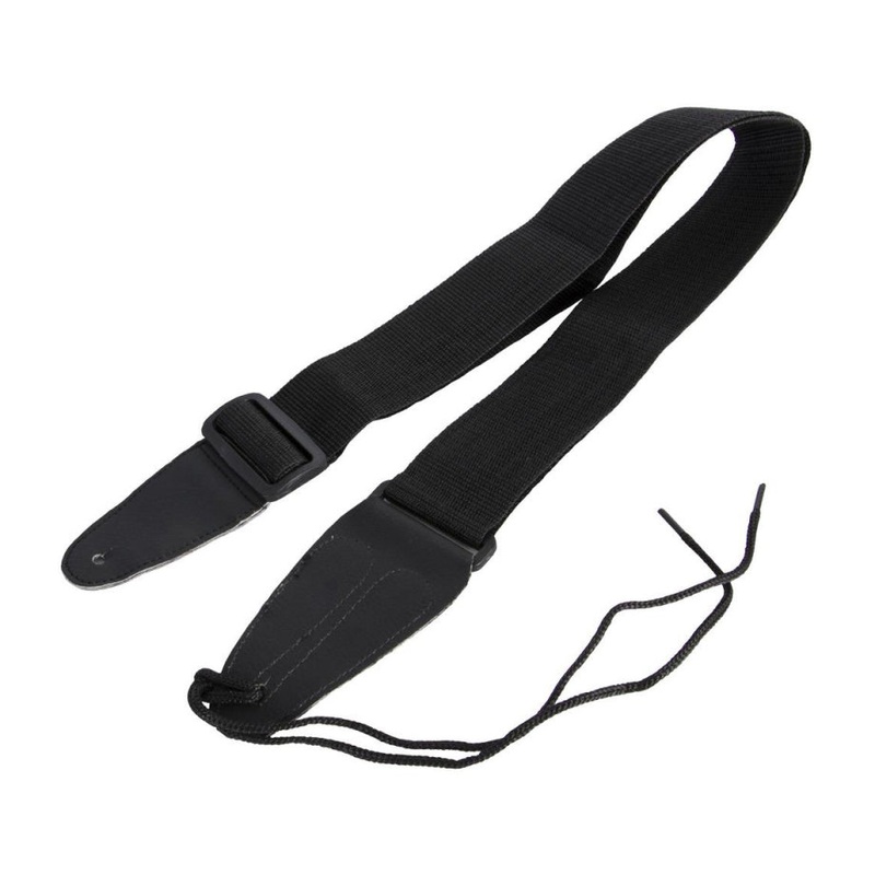 On-Stage GSA10BK Leather Ends 2 in. Guitar Strap – Black