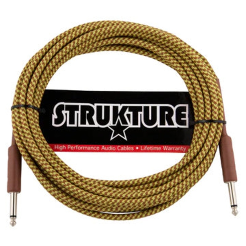 Strukture SC186TW Straight to Straight Instrument Cable – Vintage Tweed – 18.6 ft.