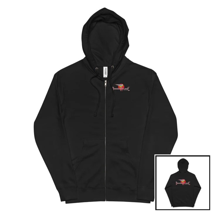 Bananas at Large Fleece Zip-up Hoodie, Retro Logo – Unisex