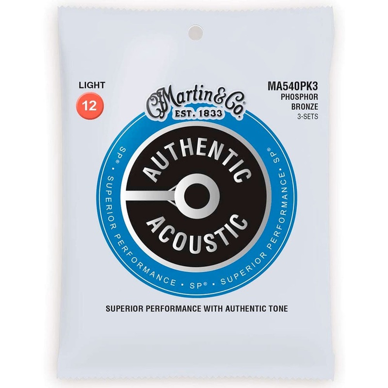 Martin Authentic Light Acoustic Guitar String Set (3 Pack) – Phosphor Bronze