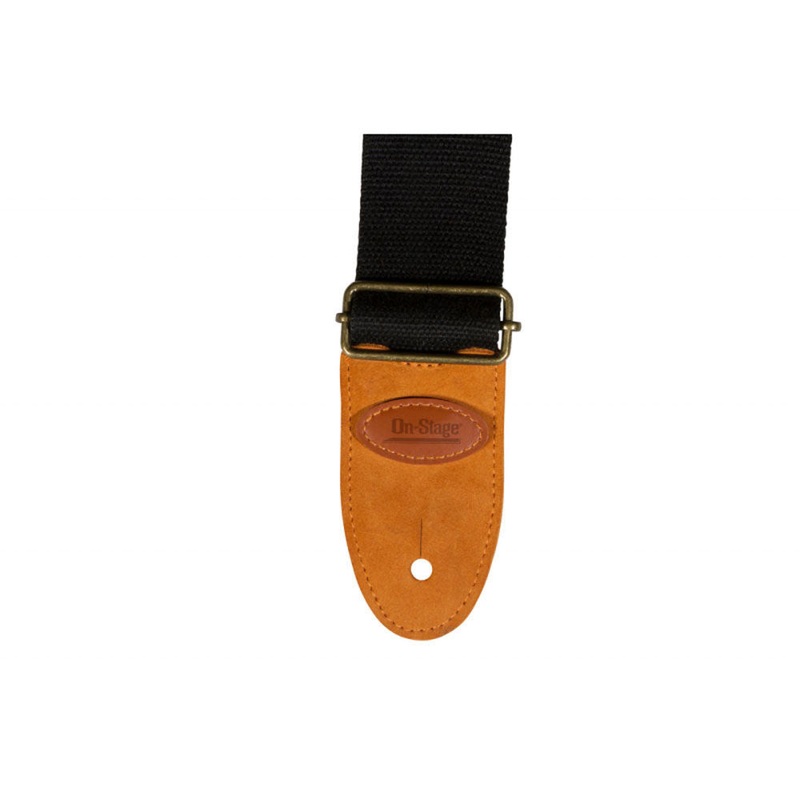 On-Stage GSA30BK Cotton 2 in. Guitar Strap – Black