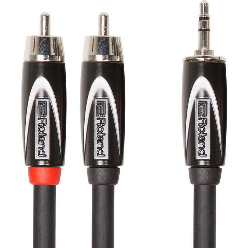 Roland RCC-5-352R Black Series Interconnect Cable 1/8 in. TRS to Dual RCA Connectors – 5 ft.