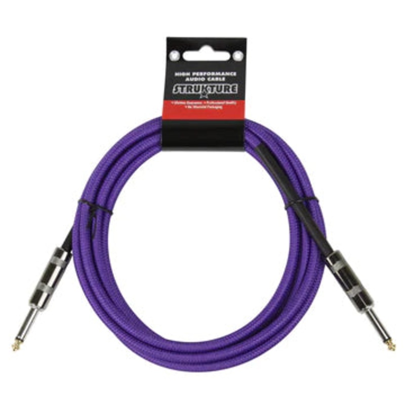 Strukture SC10PP Straight to Straight Instrument Cable – Woven Purple – 10 ft.