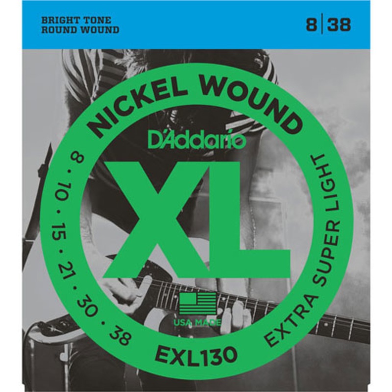 DAddario EXL130 Electric Nickel Wound Guitar Strings Extra-Super Light 8-38