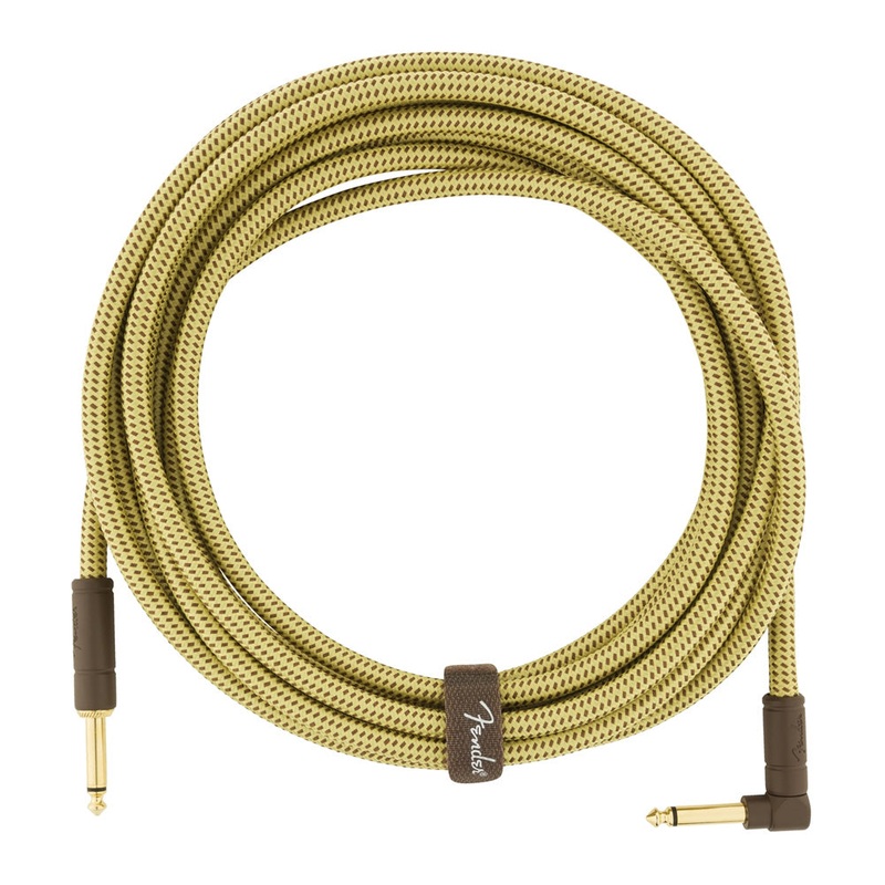 Fender Deluxe Series Straight to Angle Instrument Cable – Tweed – 18.6 ft.