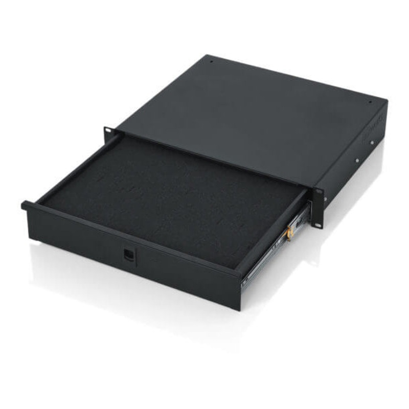 Gator Rackworks 2U Lockable Drawer with Diced Foam Interior – 14.2 in. Deep