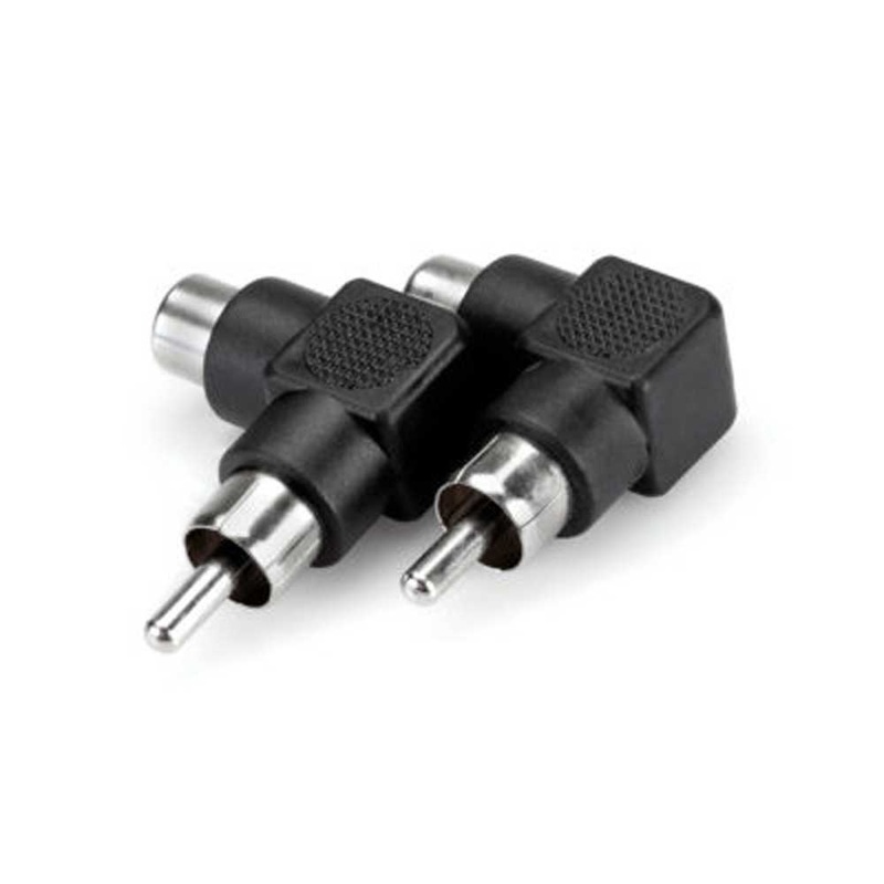 Hosa GRA-259 Right-Angle Adapter Single RCA Female to Single RCA Male – Right Angle – 2 Pack