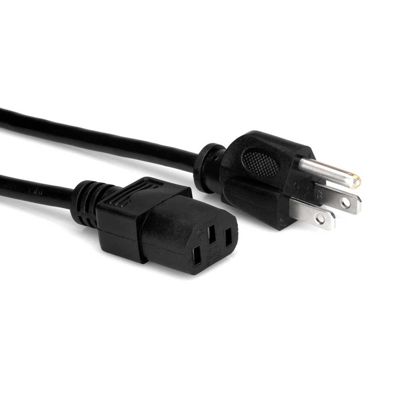 Hosa – PWC-140.5 – 6 in Power Cable – 18 AWG – NEMA 5-15P to IEC C13