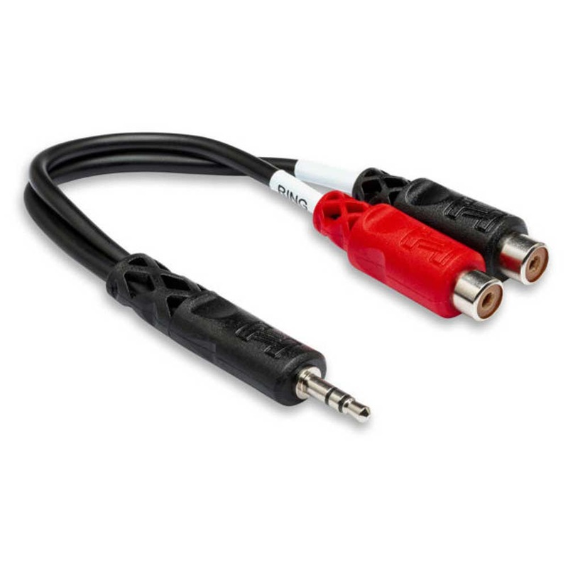 Hosa – YRA-154 – Y Cable – Stereo Breakout – 3.5mm TRS Male to Dual RCA Female