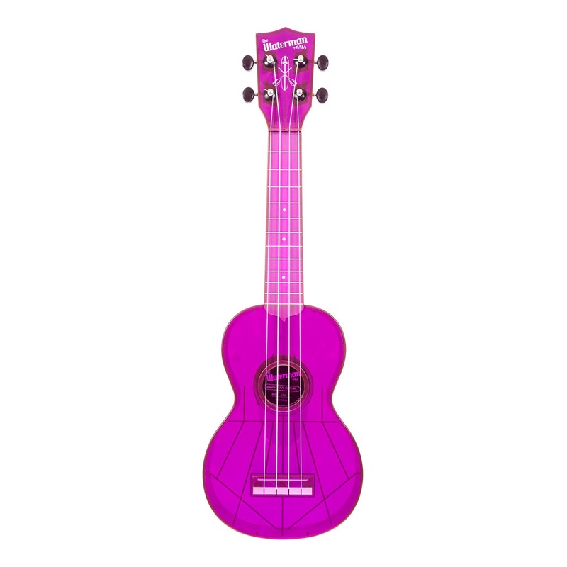 Kala KA-SWF-PL Soprano Waterman Ukulele – Fluorescent Grape Pink