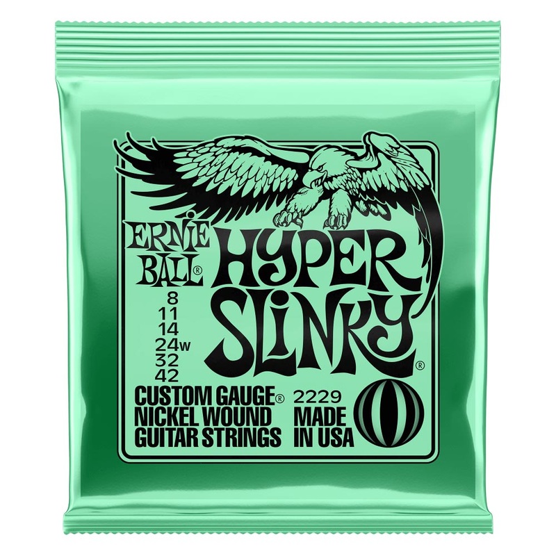 Ernie Ball P02229 Hyper Slinky Nickel Wound Electric Guitar Strings – 8-42
