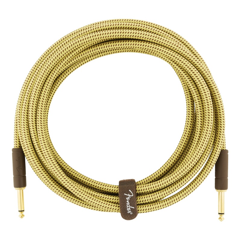 Fender Deluxe Series Instrument Cable, Straight/Straight, Tweed – 15 ft.