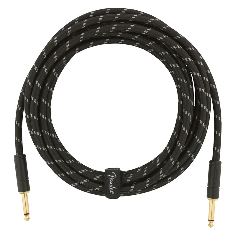 Fender Deluxe Series Straight to Straight Instrument Cable – Black Tweed – 15 ft.