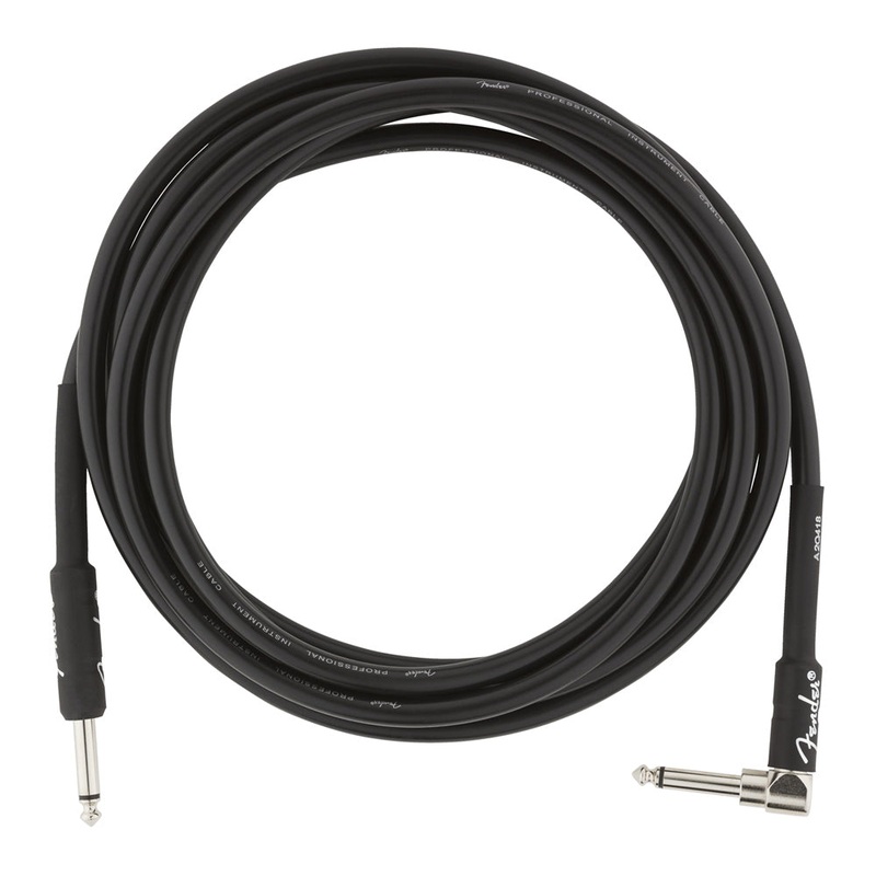 Fender  Professional Series Instrument Cable – 10 ft. Straight-Angle – Black