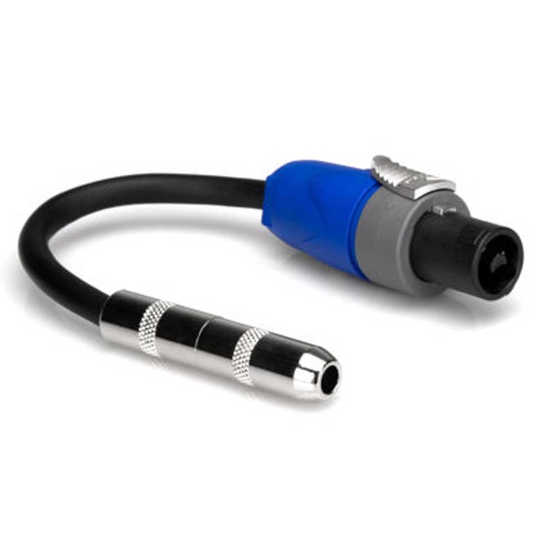 Hosa – GSK-112 – 6 in Speaker Adapter Cable – 12 AWG 1/4 in TS Female to Neutrik SpeakON Male