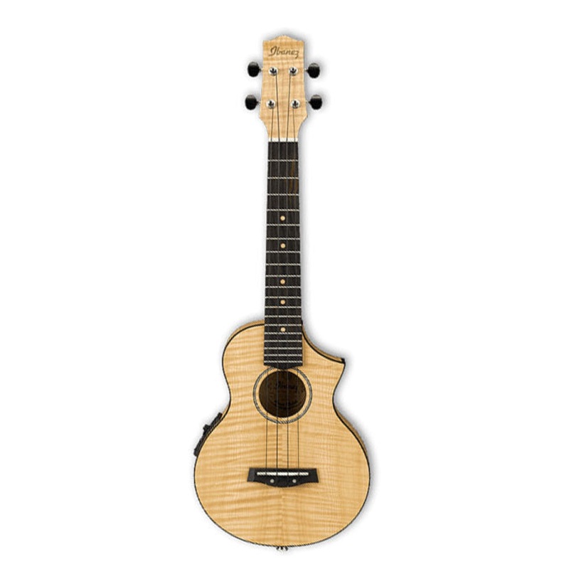 Ibanez UEW12E Flame Maple Concert Ukulele – Open Pore Natural