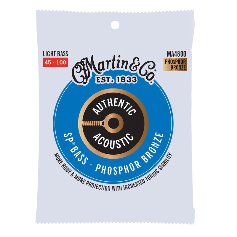 Martin MA4800 Authentic  SP Bass 92-8 Acoustic Bass Strings – Light