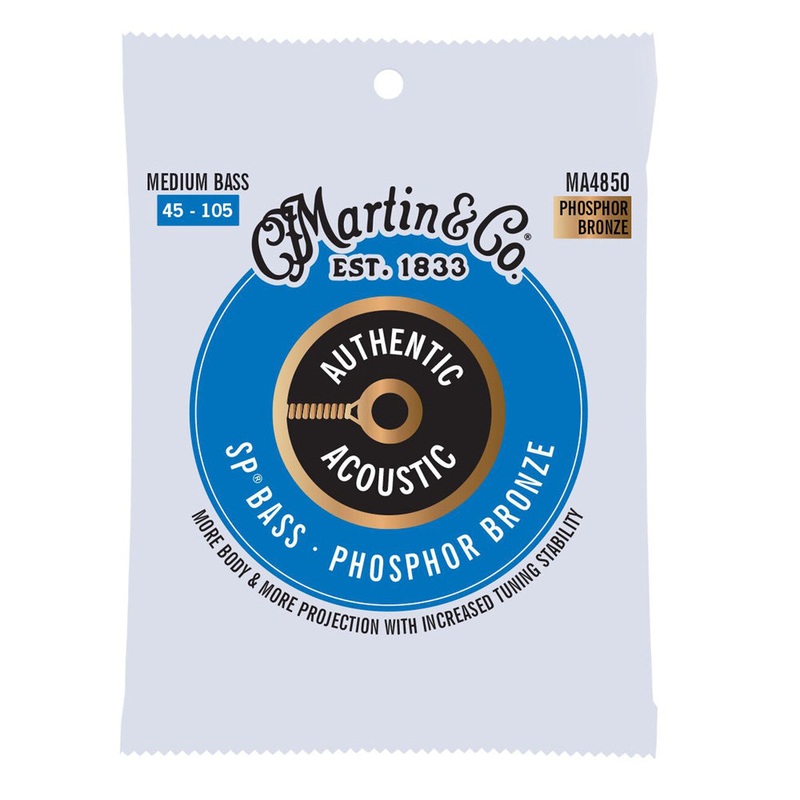 Martin MA4850 Authentic  SP Bass 92-8 Acoustic Bass Strings – Medium
