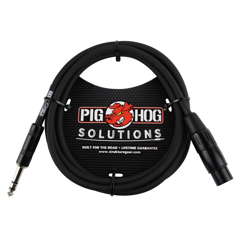 Pig Hog Solutions Balanced Cable, 1/4 in. TRSM to XLRM – 3 ft.
