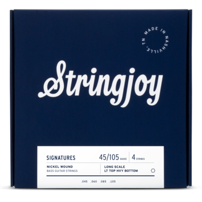 Stringjoy Light Top / Heavy Bottom Gauge (45-105) 4 String Long Scale Nickel Wound Bass Guitar Strings