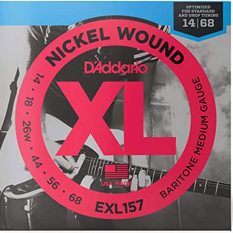 D’Addario – EXL157 – Electric Baritone Guitar String Set – Nickel Wound  Medium Strings 14-68