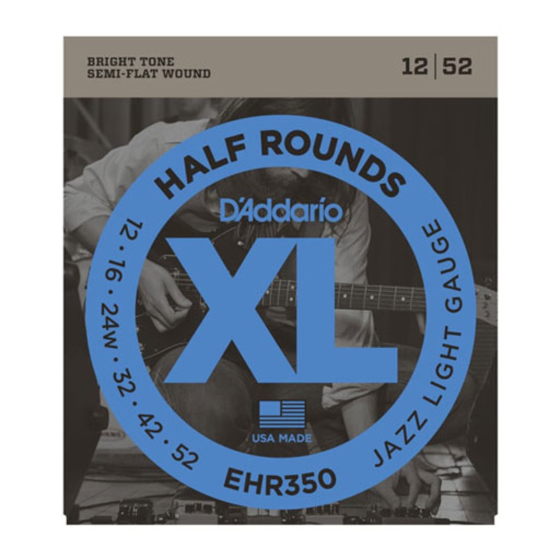 DAddario EHR350 Half Rounds Jazz Light 12-52 Electric Strings