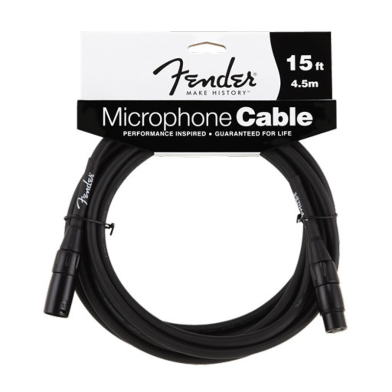 Fender Performance Series Microphone Cable, Black – 15 ft.