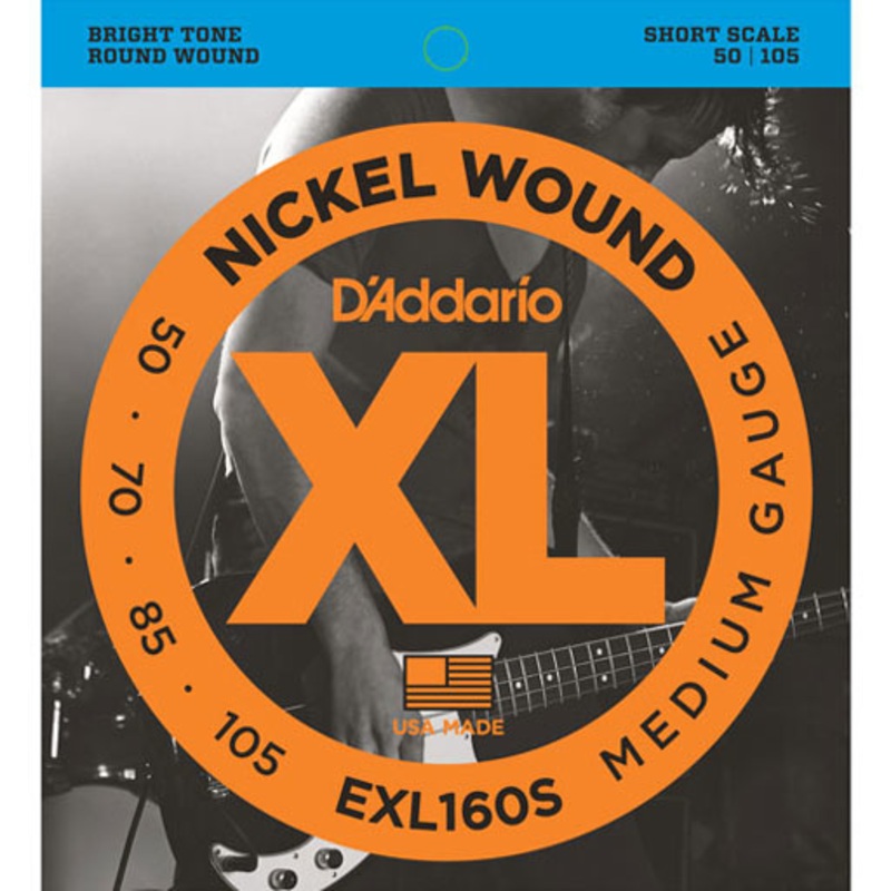 DAddario EXL160S Nickel Wound Bass Short Short Scale Strings 50-105