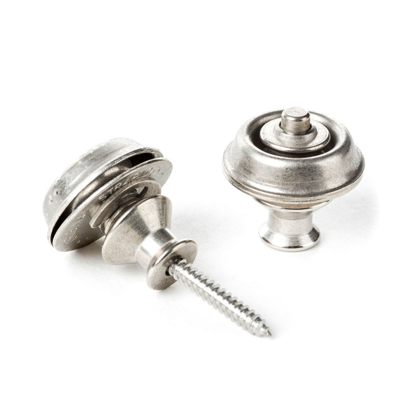 Dunlop – SLS1035VN –  Straplok Dual Design Strap Retainers (Set of 2) – Vintage Nickel