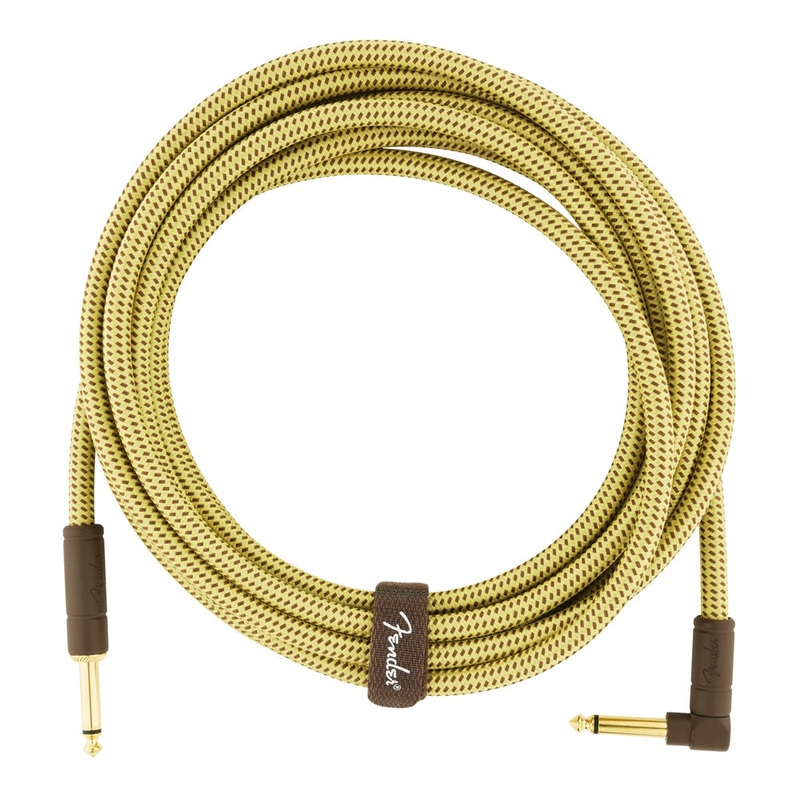 Fender Deluxe Series Straight to Angle Instrument Cable – Tweed – 15 ft.