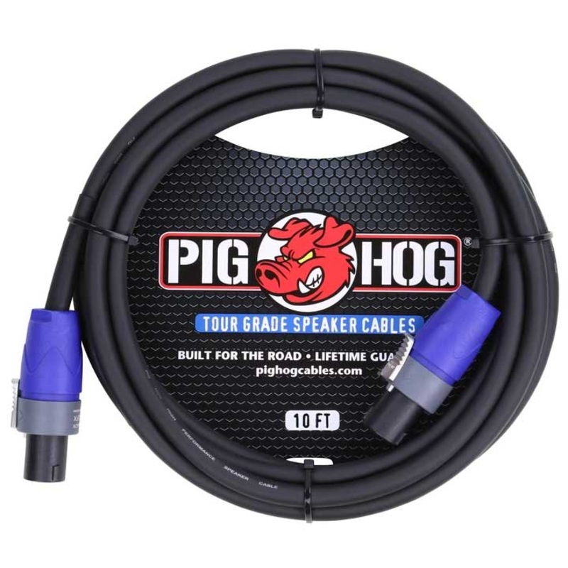 Pig Hog Speaker Cable, Speakon to Speakon – 10 ft.