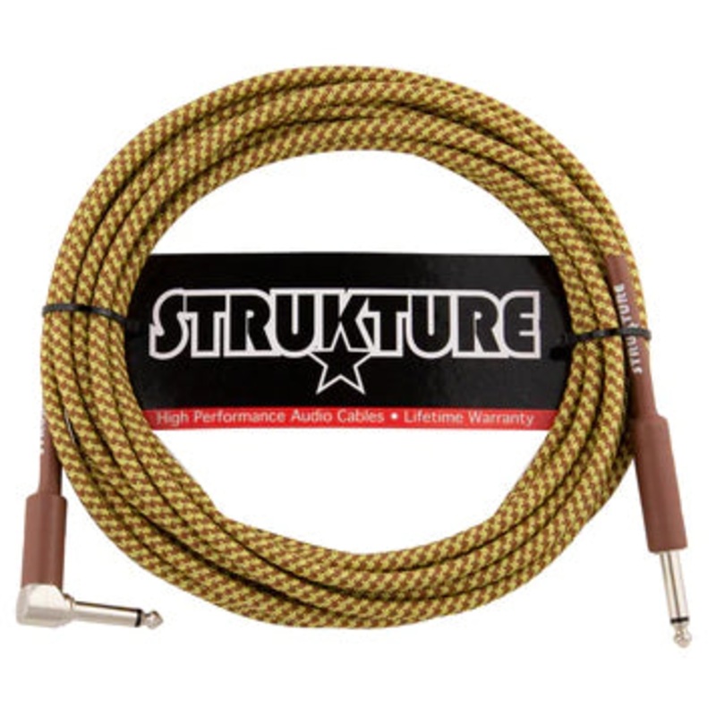 Strukture SC186TWR Straight to Angle Instrument Cable – Vintage Tweed – 18.6 ft.