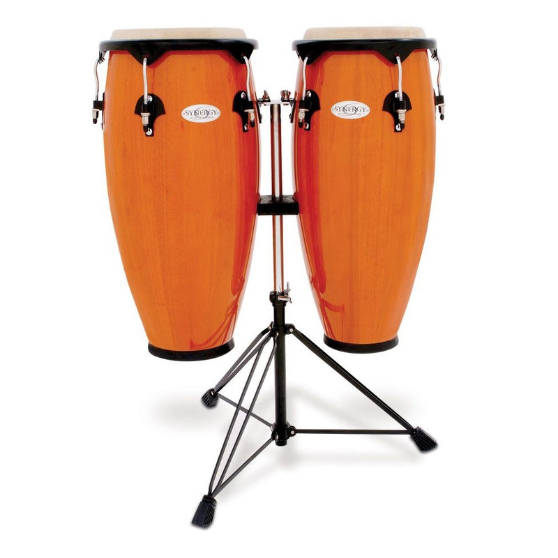 Toca Percussion Synergy Series Wood Conga Set with Stand – Amber