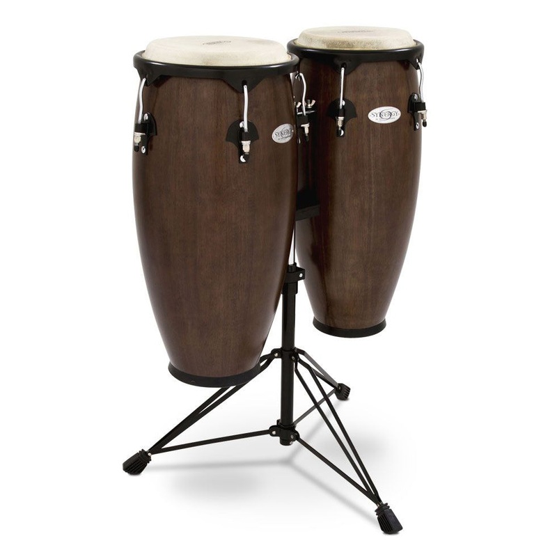Toca Percussion Synergy Series Wood Conga Set with Stand – Tobacco