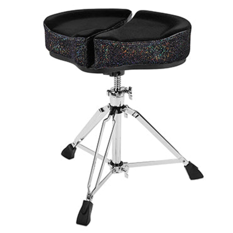 Ahead Spinal Glide Saddle Drum Throne with 3 Leg Base – Black Top with Sparkle Sides