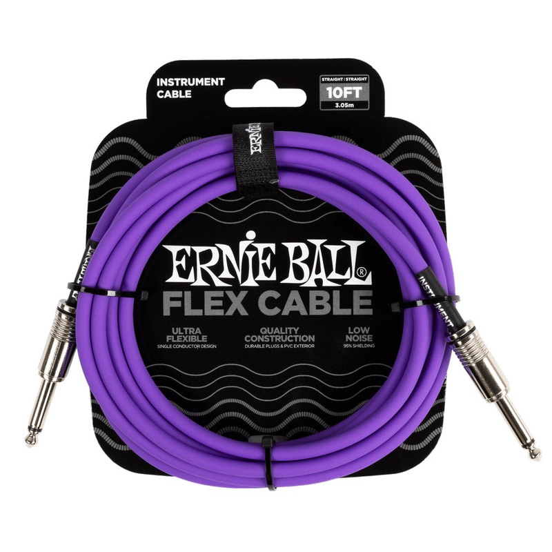Ernie Ball P06415 Straight/Straight Instrument Flex Cable – Purple – 10 ft.