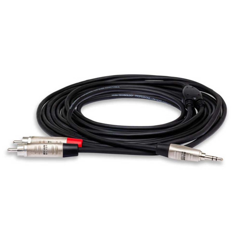 Hosa – HMR-010Y – 10 ft Pro Stereo Breakout Cable – REAN 3.5mm TRS Male to Dual RCA Male