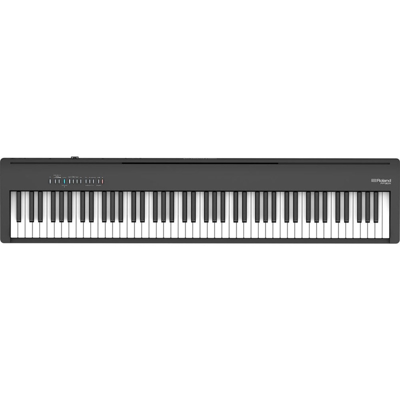 Roland FP-30X-BK Digital Piano with Pedal and Music Rest – Black