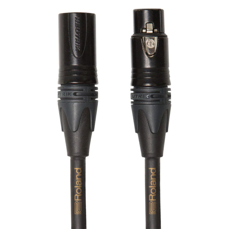 Roland RMC-G15 Gold Series Microphone Cable with Neutrik XLR Connectors – 15 ft.