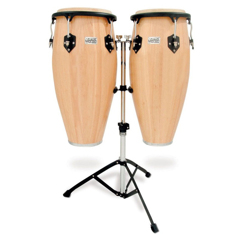 Toca Percussion Player Series Wood Conga Set with Double Stand – Natural