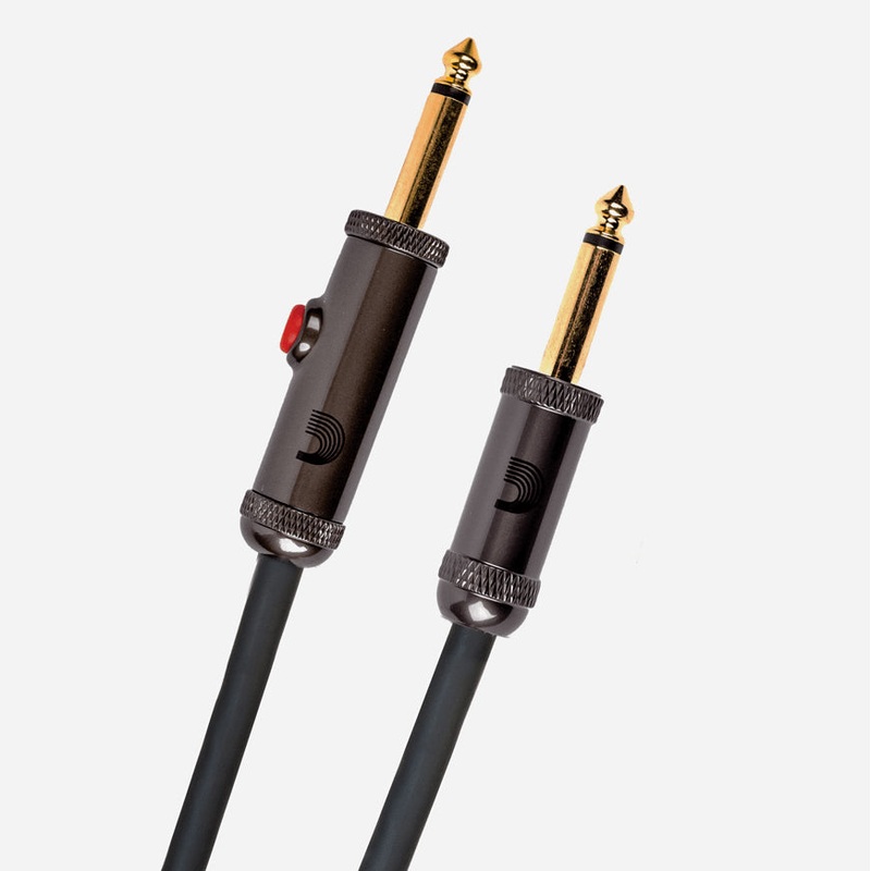 D’Addario Circuit Breaker Instrument Cable with Latching Cut-Off Switch – Straight Plug – 15 ft.