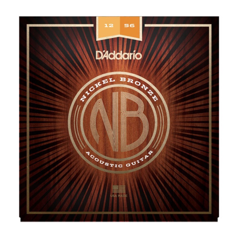 DAddario NB1253 Nickel Bronze Acoustic Guitar Strings Light Top/Med Bottom 12-56