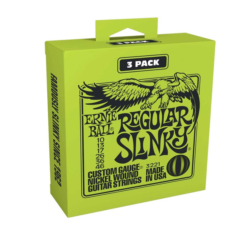 Ernie Ball 3221 Electric Guitar String Set (3 Pack) – Nickel Wound Regular Slinky 10-46