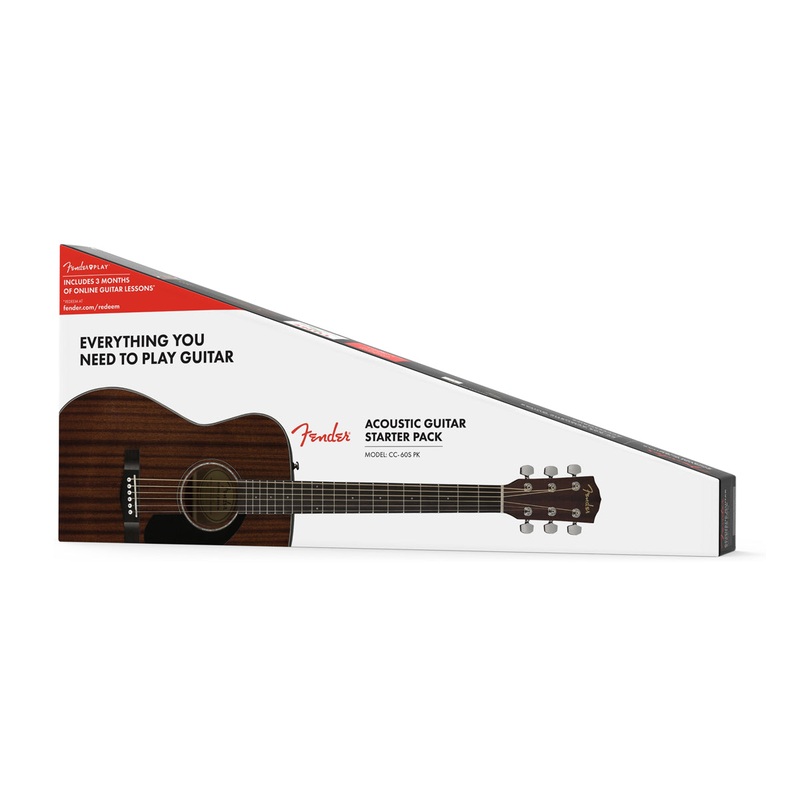Fender CC-60S Concert Acoustic Guitar Pack v2 – All Mahogany
