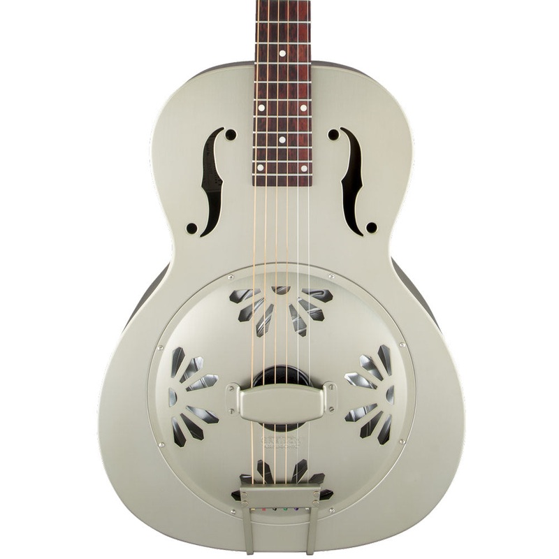 Gretsch G9201 Honey Dipper Round-Neck, Brass Body Biscuit Cone Resonator Guitar, Shed Roof Finish