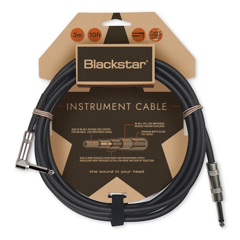 Blackstar Standard Series Instrument Cable – Straight to Right Angle – 10 ft.